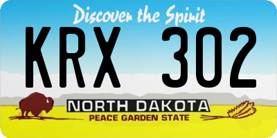 ND license plate KRX302