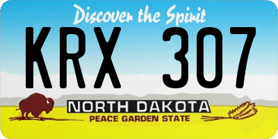 ND license plate KRX307