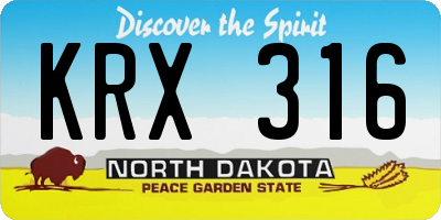 ND license plate KRX316