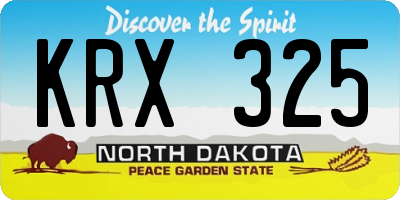 ND license plate KRX325