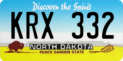 ND license plate KRX332