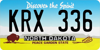 ND license plate KRX336