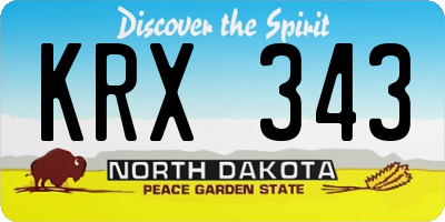 ND license plate KRX343