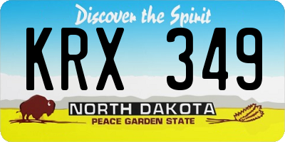 ND license plate KRX349