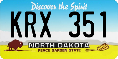 ND license plate KRX351