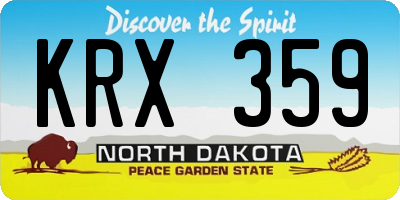 ND license plate KRX359