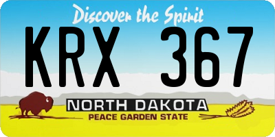 ND license plate KRX367