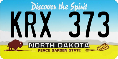 ND license plate KRX373