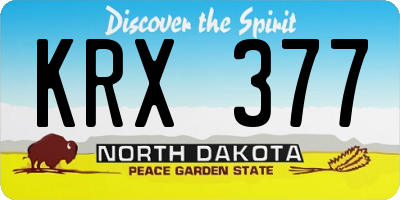 ND license plate KRX377