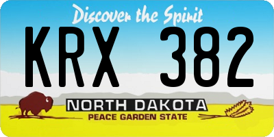 ND license plate KRX382