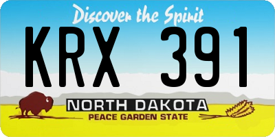 ND license plate KRX391