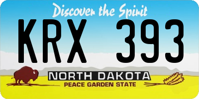 ND license plate KRX393