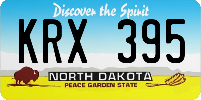 ND license plate KRX395
