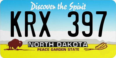 ND license plate KRX397