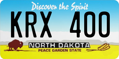 ND license plate KRX400