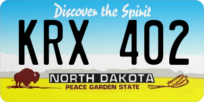 ND license plate KRX402