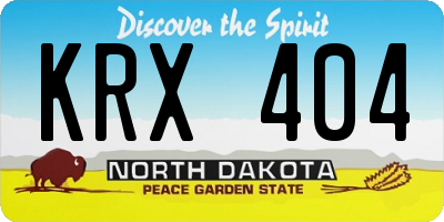 ND license plate KRX404