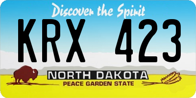 ND license plate KRX423