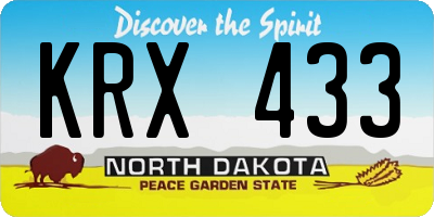 ND license plate KRX433