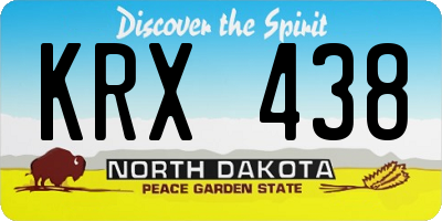 ND license plate KRX438