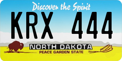 ND license plate KRX444