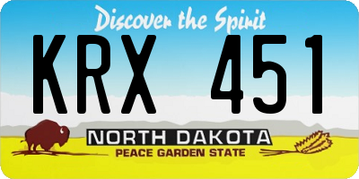 ND license plate KRX451