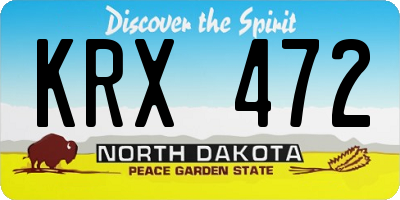 ND license plate KRX472