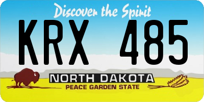 ND license plate KRX485