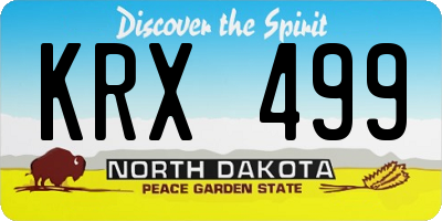 ND license plate KRX499