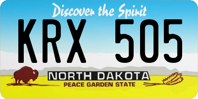 ND license plate KRX505