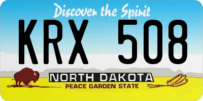 ND license plate KRX508