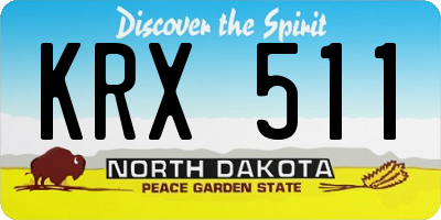 ND license plate KRX511