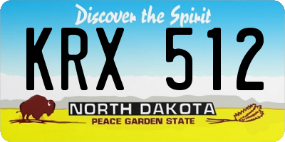 ND license plate KRX512
