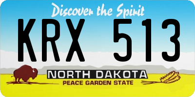 ND license plate KRX513