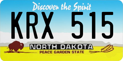 ND license plate KRX515