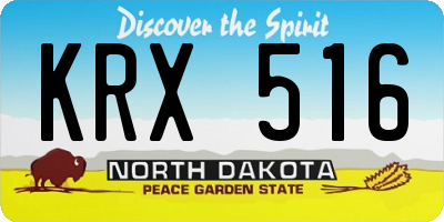 ND license plate KRX516