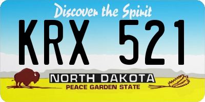 ND license plate KRX521