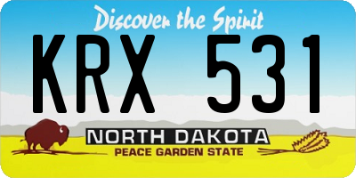 ND license plate KRX531