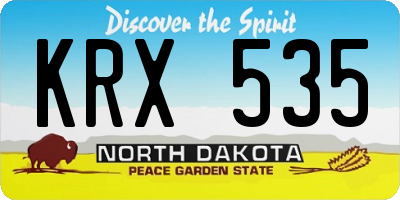 ND license plate KRX535