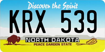 ND license plate KRX539