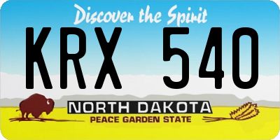 ND license plate KRX540