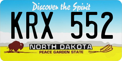 ND license plate KRX552