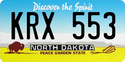 ND license plate KRX553