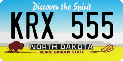 ND license plate KRX555