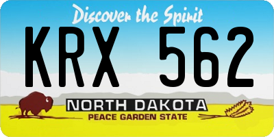 ND license plate KRX562