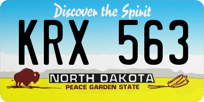 ND license plate KRX563