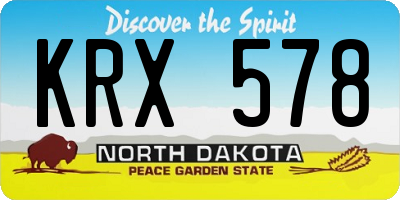 ND license plate KRX578