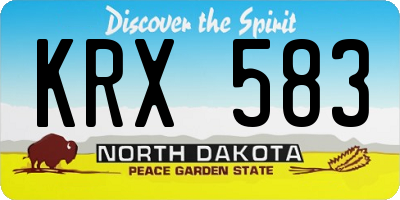 ND license plate KRX583