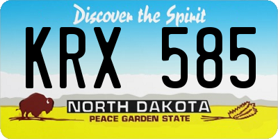 ND license plate KRX585