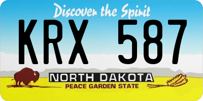 ND license plate KRX587